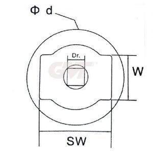 BPW 6.5-9 TONNES ROLLER BEARINGS AXLE NUT SOCKET (Dr. 3/4")