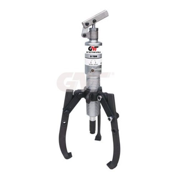 8 TONNE HYDRAULIC PULLER SELF-CONTAINED HYDRAULIC PUMP AND PULLER BODY HAND OPERATED HYDRAULIC PULLER SELF-CENTERING MECHANISM PULLER DIMENSIONS MAX SPREAD (MM) - 350 MAX REACH (MM) - 230